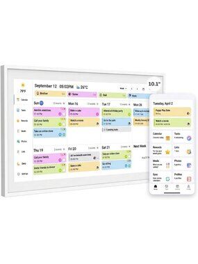 10.1" Smart Digital Calendar - Full HD Touch Screen Desk Planner for Seamless